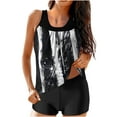 thumbnail image 1 of Modesto Trajes de Baño para las Mujeres Multicolor Gradiente Impresión de Espalda Recorte, Pantalones Cortos de Cintura Alta Y Sling Top para la Playa, la Piscina Y las Vacaciones, 1 of 6