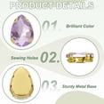 thumbnail image 3 of Uxcell Sew on Rhinestones Base Crystal Gems, Fit for Jewelry Clothes Costume Dress Garments Crafts - Mixed Shapes Crystal Purple, 3 of 7