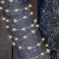 Mainstays Solar Power 200Count Warm White Fairy LED Wire String Lights