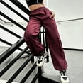 thumbnail image 5 of Sweatpants Women Baggy Cargo Pants Streetwear Hip Hop Joggers Sweatpants Drawstring Casual Loose Wide Leg Trousers Winter Fall Women's Pants Clearance, 5 of 7
