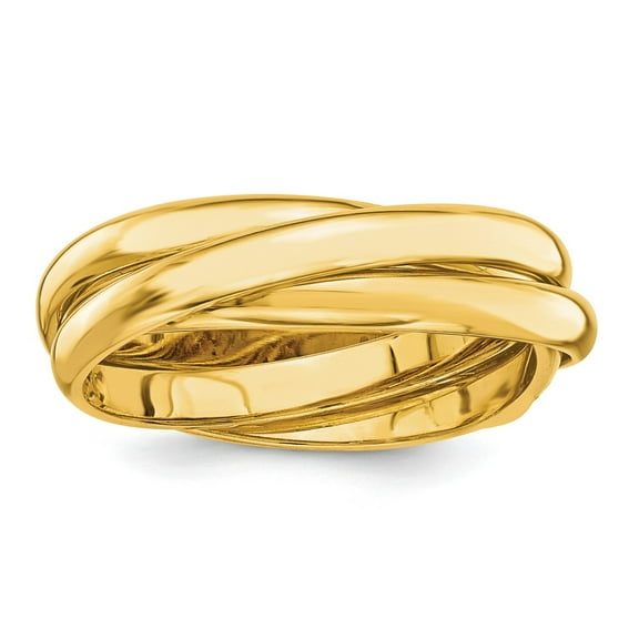 14K Yellow Gold Ring Band Wedding Polished Rolling