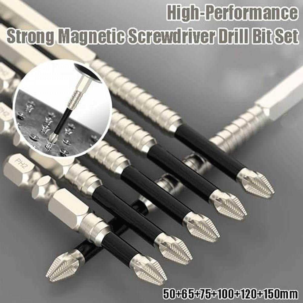 PH2 Magnetic Screwdriver Bits Set, Anti-Slip Impact Driver Drill Bits, Durable Alloy Steel, Impact Resistant for Home DIY & Professional Use
