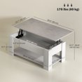 thumbnail image 3 of HOMCOM Table Basse à Plateau Relevable avec Compartiment de Rangement Caché et Tablette Blanc, 3 of 10