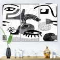 thumbnail image 2 of Designart ' Collage of Eyes And Doodles In Contemporary Style II ' Modern Canvas Wall Art Print, 2 of 3