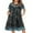 Navy Blue Flower, variant on House Dress for Women Button Down Nightgown Short Sleeve Housecoat with pockets