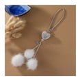 thumbnail image 2 of Accesorios para colgar espejo retrovisor de coche para mujer, bola de peluche blanca, colgante de adorno de la suerte, 2 of 5