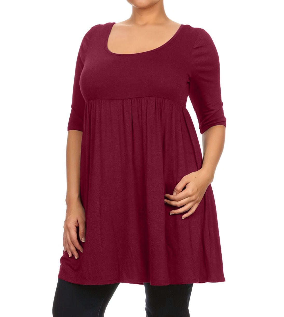 POPYOUNG - POPYOUNG Women's Summer Casual T-Shirt U Neck Short Sleeve Plus Size Tops short 