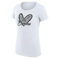 thumbnail image 2 of Women's G-III 4Her by Carl Banks  White San Antonio Spurs Leopard Heart Fitted T-Shirt, 2 of 3
