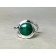 thumbnail image 2 of Solid 925 Sterling Silver Ring For Men & Women, Natural Malachite Ring Gemstone Unique Handcrafted Ring For Her Or Him, 2 of 6