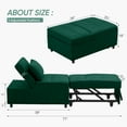 thumbnail image 3 of Ainfox Chaise-Lit Convertible 4-en-1 Canapé-Lit pour Maison Bureau, Vert, 3 of 9