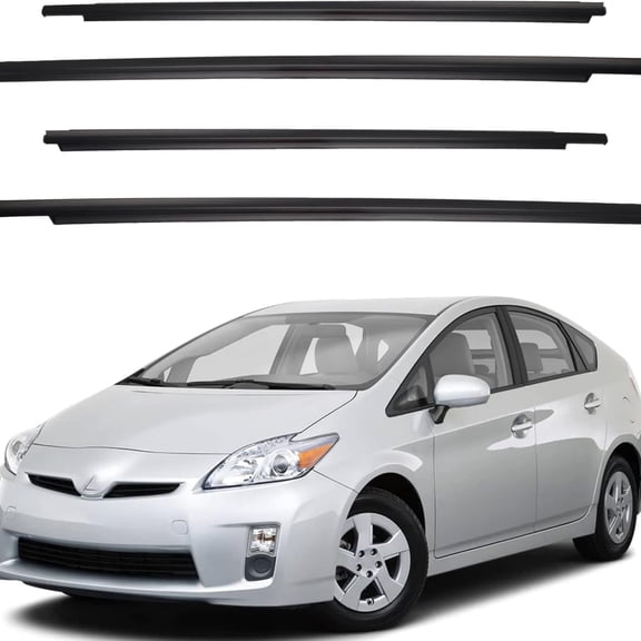 Weatherstrip Window Seal Car Window Moulding Trim 4pcs Compatible with Toyota Prius 2010-2015 Replaces