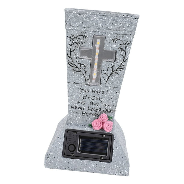 Florero Solar Para Cementerio, Florero De Resina Para Lápida Con Estaca LED En El Suelo, De Drenaje Ajustable Para Flores