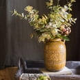 thumbnail image 6 of Rustic Reach 10.2” Handmade Yellow Brown Ceramic Vase, 6 of 7