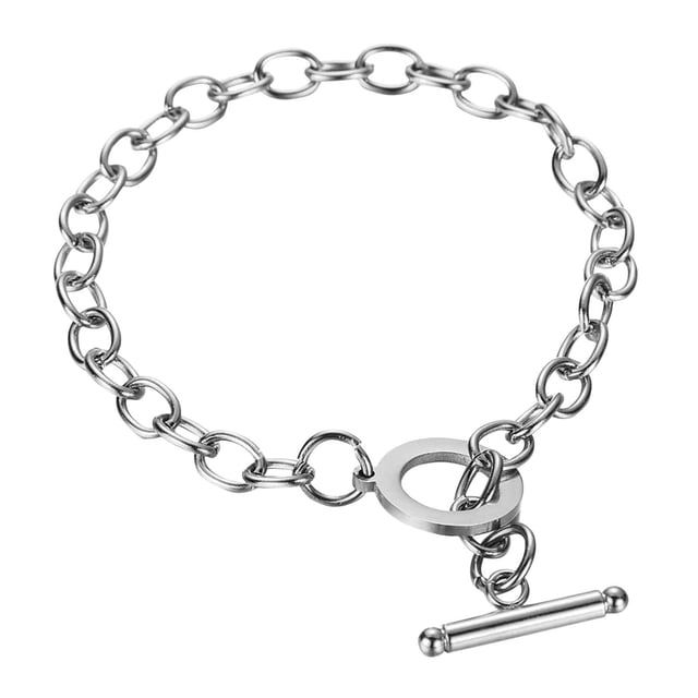 Metal Toggle-clasps Hombres para Mujeres Pulseras Geométricas Oro Plata Cadena Vintage Color