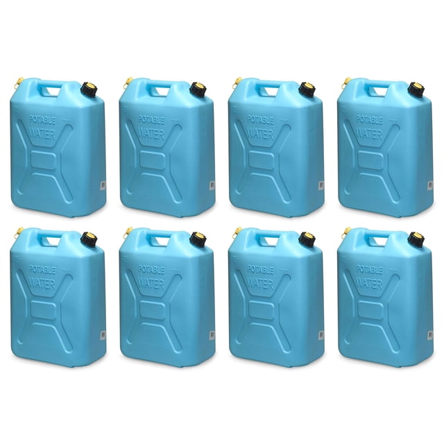 Jarra de Agua Portátil Scepter Grado Alimenticio 20L 5 Galones Paquete de 8 Azul