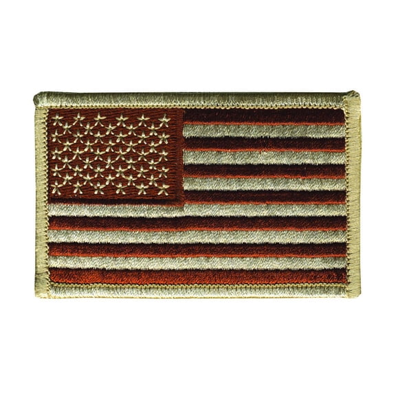 Hero's Pride U.S. Flag Patch, Desert Tan, Hook Backing, 3-3/8" x 2"