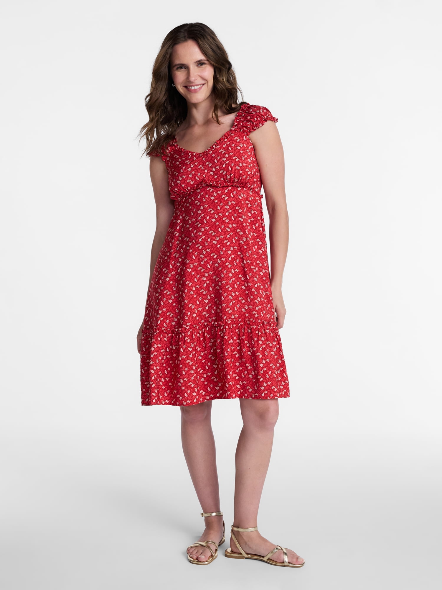 Time and Tru Women’s Empire Waist Mini Dress, Sizes XS-XXXL