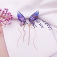 thumbnail image 2 of Fairy Butterfly Wings Earrings Fantasy Jewelry Gradient Colorful Rhinestone Sequins Long Tassel Stud Earrings, 2 of 3