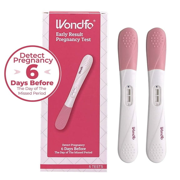 Wondfo - 5 Pack Pregnancy Test Early Result - Extra Sensitive 10 mIU/mL HCG Early Predictor Kits- Detect 6 Days Sooner Than Your Missed Period - DW1-M4