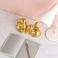 thumbnail image 6 of Easter Decoration Bunny Figurines Set, Ceramic Couple Bunny Figurines, 4inch Mini Rabbit Statues, Porcelain Animal Sculptures, Modern Art Bunnies Decorative Ornaments for Home Office Shelf Decor, 6 of 6