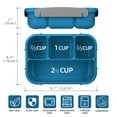 thumbnail image 3 of Boîte Bento Portable et Étanche pour Enfants, Contenants Bleus Réutilisables avec Conception Antichute, 4 Compartiments pour le Contrôle des Portions, Va au Micro-Ondes, Écoresponsable, Idéale pour l'École Ou les Activités Extérieures, 3 of 5