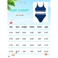 thumbnail image 2 of Usaibhir Girls Swimsuit Two Piece High Waist Athletic Piping Girls Bathing Suit Cute Fashion Classic Bikinis Set Kids Swim Suits 9-15T, 2 of 8