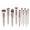 thumbnail image 3 of Happydeer 1Pc Champagne Gold Handle Eyebrow Powder Flame Makeup Brush Portable, 3 of 13