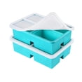thumbnail image 2 of Lenkho Silicone Bento Lunch Box - 4-Compartment Divided Food Storage Containers with Lids - Stackable & Leak-Proof, BPA-Free - Perfect for Meal Prep, Fruits, Snacks and Fridge Organization, 2 of 6