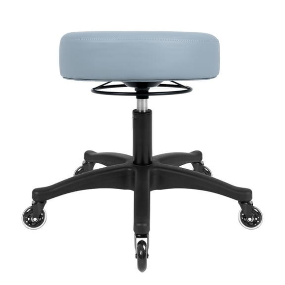 TAKE UR SEAT All-Purpose Stools With Adjustable Seat and Easy Clean Performance fabrics for Cleanroom Lab Medical Office Classroom Shop Garage Spa Massage Tattoo(Blade Wheels) (15"Gray)