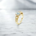 thumbnail image 3 of Gem Stone King 1.18 Cttw Oval Sky Blue Aquamarine 18K Yellow Gold Plated Silver Engagement Ring for Women | Gemstone Birthstone | Oval 7X5MM | Available in Size 5, 6, 7, 8, 9, 3 of 4