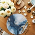 thumbnail image 2 of Navy Blue Marble Round 15 Inch Placemats Set of 6, Modern Abstract Ink Painting HeatResistant Non Slip Place Mats for Dining Table, Wipeable Braided Kitchen Table Mats for Housewarming, 2 of 9