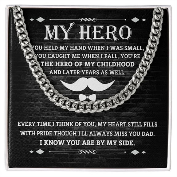 Gift for Father's Day, Gift for Dad from Son or Daughter, To My Dad Cuban Link Chain Necklace with Message Card and LED Box, Dad Birthday Gift, Christmas Gifts for Dad, Given Me Everything