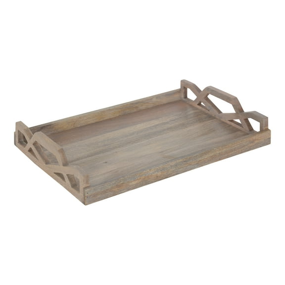 Kate and Laurel Grassley Decorative Wood Tray, White 13x19