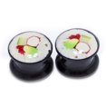 thumbnail image 1 of Bouchons d'Oreilles en Acrylique Design Sushi avec Vis - 2 Gauge à 9/16, 1 of 5