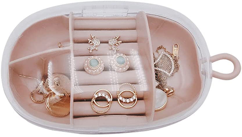 Portable Velvet Jewelry Ring Jewelry Display Organizer Box Tray Holder Earring Jewelry Storage Case Showcase Gift for Her Mother Wife Girl