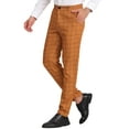thumbnail image 5 of INSPIRE CHIC Men's Dress Plaid Printed Business Checked Pants 38 Brown, 5 of 7