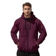 thumbnail image 4 of Zip Up Hoodie for Men Fall Lightweight Tapered Long Sleeve Hooded Jacket with Zippered Pocket Solid Color Men Hoodies, 4 of 8