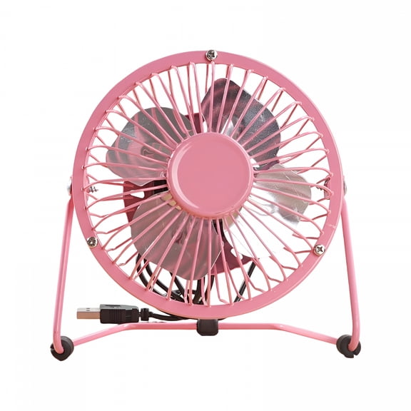 HIBIBUD 4-Inch Metal Usb Desk Fan with 4 Blades, Quiet Cooling, Adjustable Angle, Portable Table Fan for Office & Home