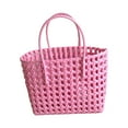thumbnail image 1 of Flmtop Sac de Plage Carré Creux Grande Capacité Panier de Courses Portable en Paille Fournitures de Rangement, 1 of 10
