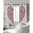 thumbnail image 2 of Valentine's Day Blackout Curtains for Bedroom - 84 Inch Long Light Blocking 2 Panels Set, Romantic Pink Roses Love Heart Flowers Thermal Insulated Living Room Drapes Grommet Window Curtains 52"x84", 2 of 8