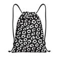 thumbnail image 1 of Kdxio Black Leopard Pattern Drawstring Bag for Gym Sports School Travel Lightweight Sackpack with Adjustable Cords Waterproof Fabric-Small, 1 of 6