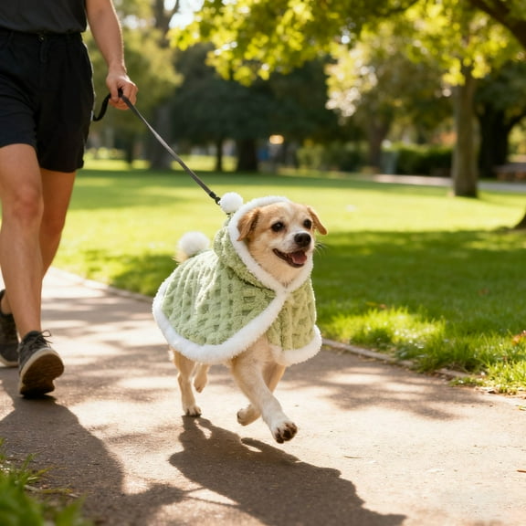 Pet Cape Blanket, Flannel Warm Hooded Cloak Bathrobe Cape for Dogs & Cats - Thicken Winter Coat Wrap for Small Medium Large Dogs & Cats