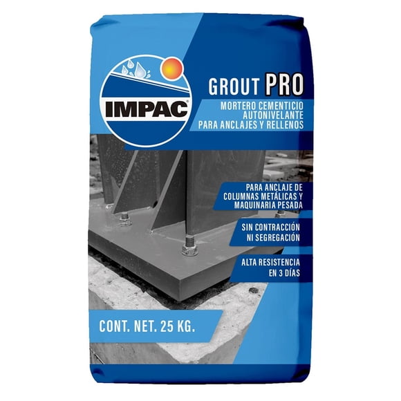 Impac Grout Pro Mortero Para Anclajes y Rellenos 25kg Impac VADDIMGUGR1M