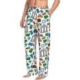 thumbnail image 2 of Uemuo Art Of Livings Pattern Men's Wide Leg Palazzo Lounge Pants with Pockets Light Weight Loose Comfy Casual Pajama Pants-Large, 2 of 9