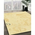 thumbnail image 3 of Ahgly Company Machine Washable Indoor Round Abstract Chrome Gold Yellow Area Rugs, 7' Round, 3 of 7