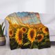 thumbnail image 3 of Balery Beautiful Golden Sunflower Field Manta de Franela con Dibujo, Lujo Ultra Suave y Cálido, Antipelusa y Resistente a las Arrugas para Cama, Sofá, Camping -40"x30", 3 of 6