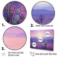 thumbnail image 3 of Designart "Purple Cactus Scenery I" Cactus Floater Framed Canvas Wall Art, 3 of 5