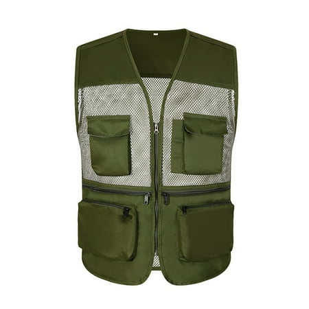 Outdoor Fishing Vest Fish Vest Quick Dry Hunting Vest Fishing Travel Vest Breathable Mens Summer Outdoor Work Safari Fishing Travel Multi-Pocket Mesh Jackets