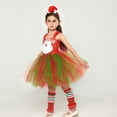 thumbnail image 4 of Mercatoo Kids Girls 𝐂hristmas 𝐂ostumes Red Green Tulle Tutu Dress Headband Stockings Set P𝐚rty 𝐂osplay Dress Up Clothes Girls Chambray And Tulle Dress, 4 of 9