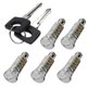 thumbnail image 1 of 6707600205 Cubo de cerradura de puerta de cinco piezas con 2 llaves idénticas, 1 of 5